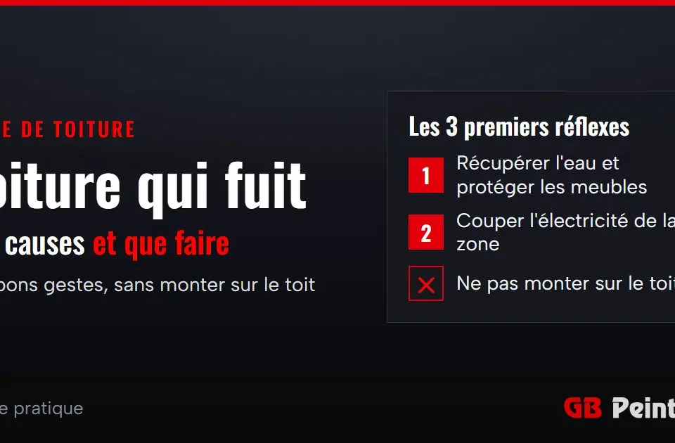 Toiture qui fuit : les causes et que faire, avec les 3 premiers réflexes